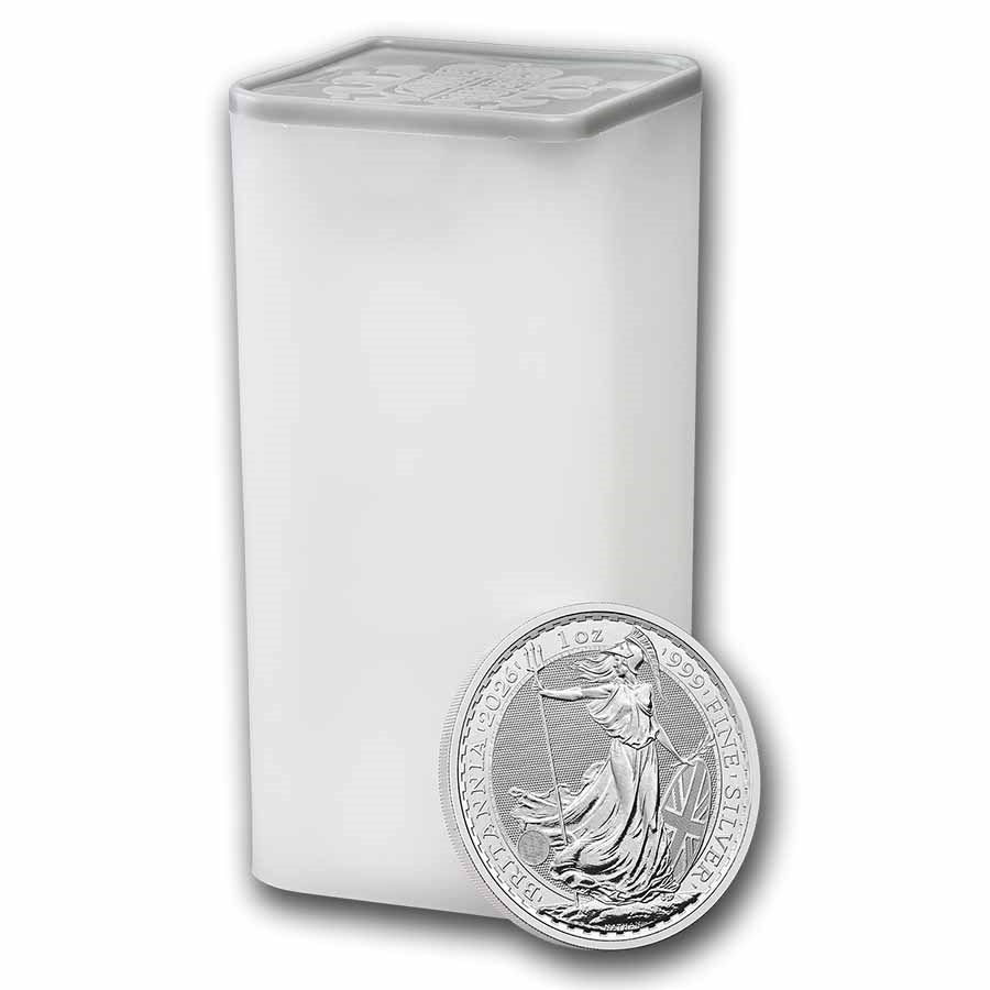 2026 UK Silver Britannia 1 ounce sølvmynt i tube (25 oz)