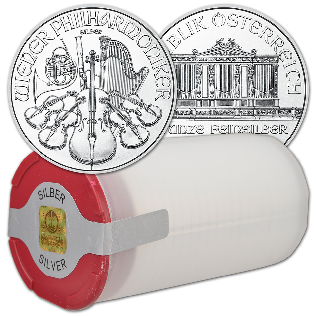 2026 Vienna Philarmonic 1 ounce sølvmynt i tube (20 oz)
