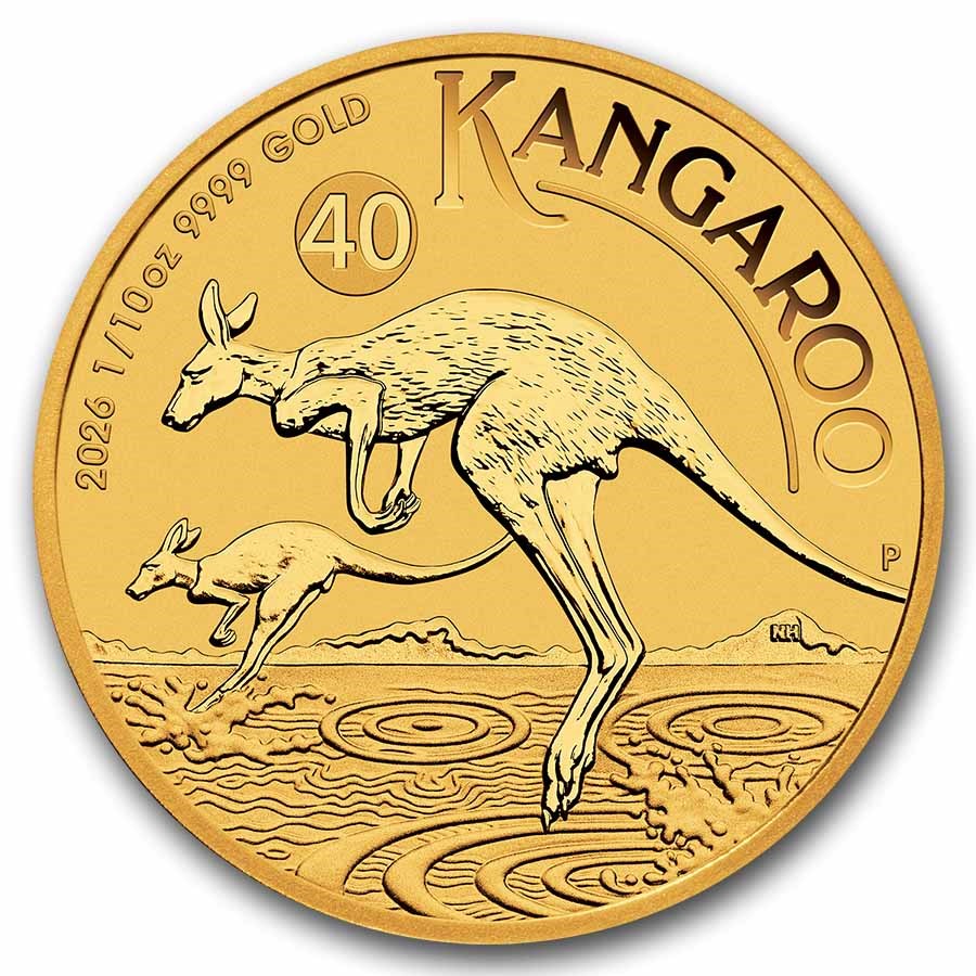 2026 Australian Kangaroo 1/10 ounce gullmynt